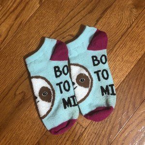 Blue and Pink Sloth Socks
